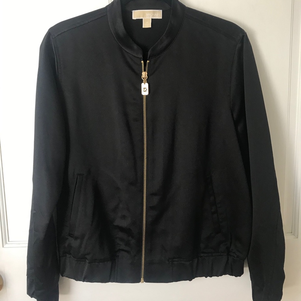 NWOT Michael Kors Black Bomber Jacket M